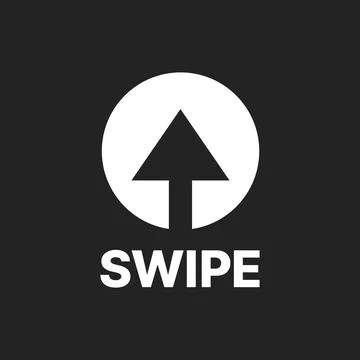 Swipe Up. Rounded White Icon with Arrow for Advertisement in Social Media Illustrazione stock