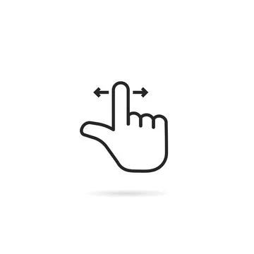 Swipe scroll like thin line hand Stock Illustration