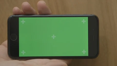 Swipe on a Smart Phone, Touch Screen, Held By Hands. Chroma Key. Close Up. Stock Footage 95775302