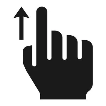 Swipe up solid icon, touch and hand gestures Stockillustratie
