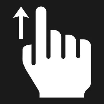 Swipe up solid icon, touch and hand gestures Stock Illustration
