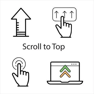 Swipe top or scroll to top icons Stock Illustration