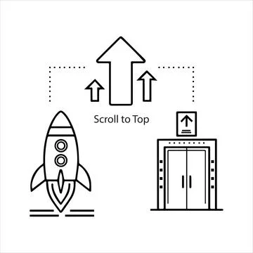 Swipe top or scroll to top icons Stock Illustration