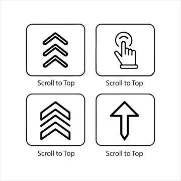 Swipe top or scroll to top icons set Stock Illustration