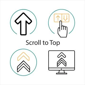 Swipe top or scroll to top icons set Stock Illustration
