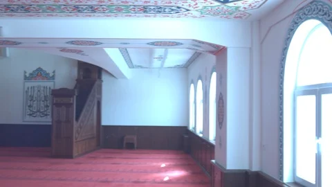 Swipe trough empty mosque Stock Footage 88029118