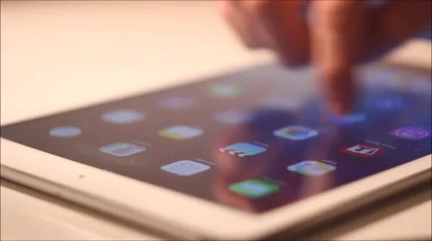 Swiping on an iPad - Multiple Angles Stock-Footage 43938459