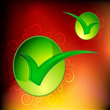 Swirl approval checkmark イラスト素材