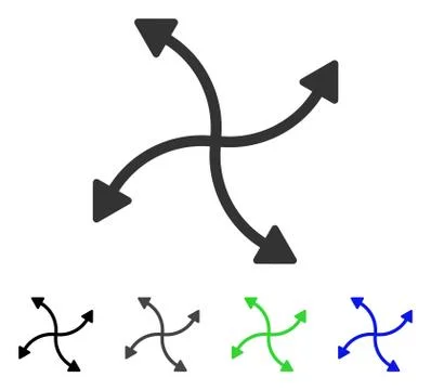 Swirl Arrows Flat Icon Illustrazione stock