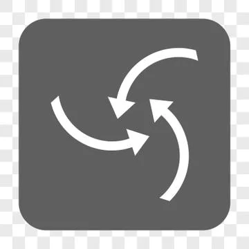 Swirl Arrows Rounded Square Button Stock Illustration