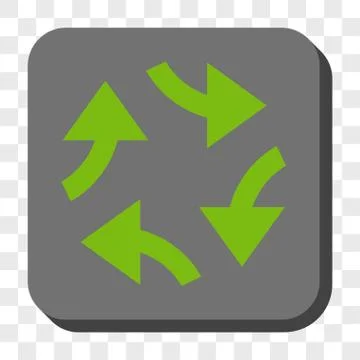 Swirl Arrows Rounded Square Button Stock Illustration