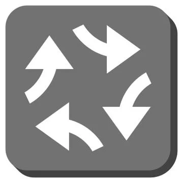 Swirl Arrows Rounded Square Vector Icon Stock Illustration