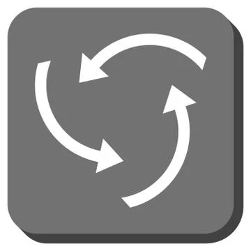 Swirl Arrows Rounded Square Vector Icon 스톡 일러스트