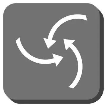 Swirl Arrows Rounded Square Vector Icon Stock Illustration