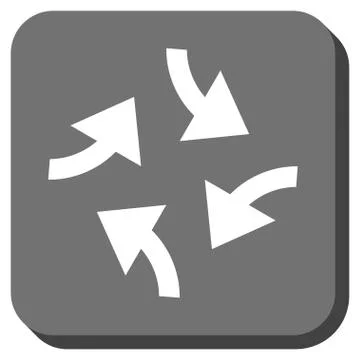 Swirl Arrows Rounded Square Vector Icon Stock Illustration