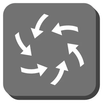 Swirl Arrows Rounded Square Vector Icon Stock Illustration