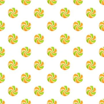 Swirl candies seamless pattern on white background Illustrazione stock