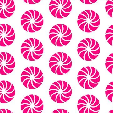Swirl candy seamless pattern for holidays. Hand drawn cute swirl candy isolated Stock Illustration