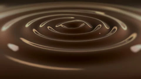 Swirl in coffee surface. Animation waving surface of hot chocolate. Stock Footage 87828112