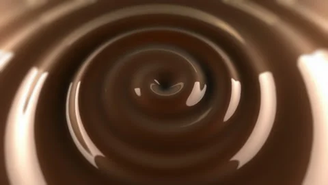 Swirl in coffee surface. Animation waving surface of hot chocolate. Video stock 87830687