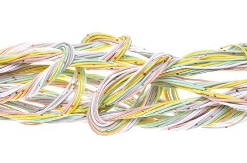 Swirl of computer cable 스톡 사진