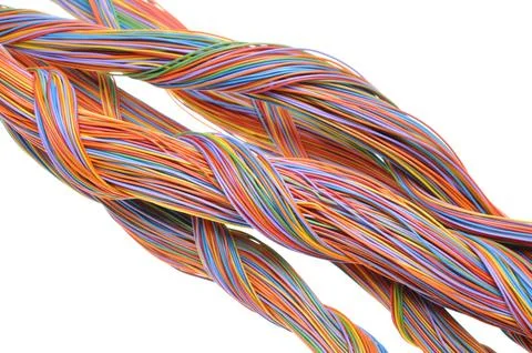 Swirl of computer network cables Stock Photos