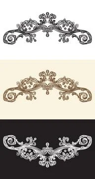 Swirl damask ornate design elements motifs vector illustration Stock Illustration
