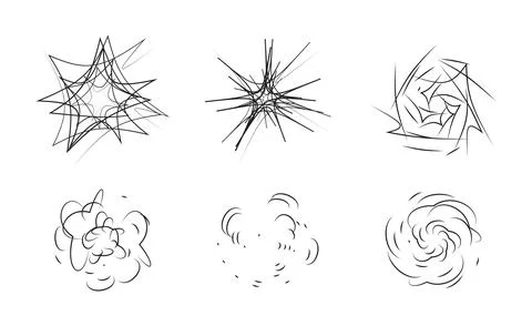 Swirl design elements. Abstract curve cartoon graphic design. Set of twist ci Stock Illustration