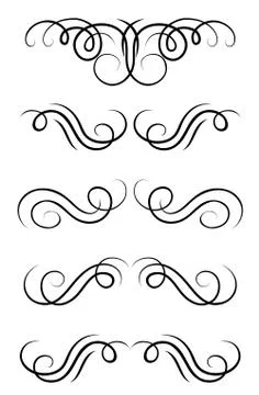 Swirl elements and retro monograms Stock Illustration