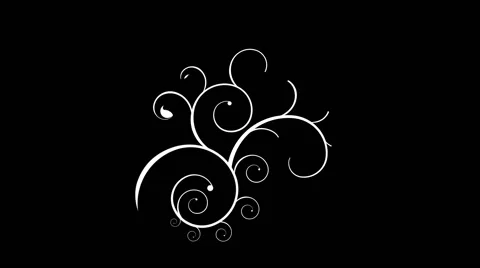 Swirl elements on black background Stock Footage 48792407