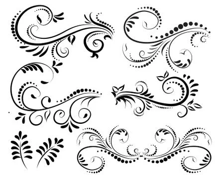 Swirl elements for design Stock Illustration