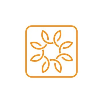 Swirl flower thin lines loop logo vector Illustrazione stock