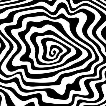 Swirl hypnotic black and white spiral. Monochrome abstract background. Vector Stock Illustration