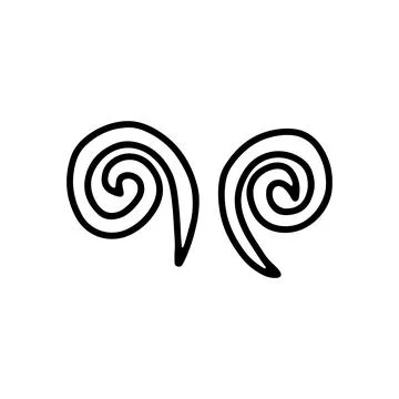 Swirl icon vector illustration. Hand drawn black design. Safety wind concept Stock Illustration