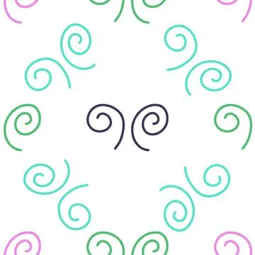 Swirl icon vector illustration. Seamless pattern. Hand drawn colorful design Stock Illustration