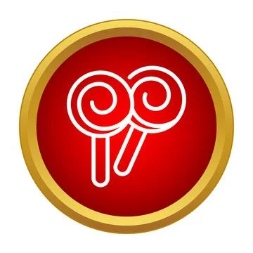 Swirl lollipops icon in red button design Ilustração Stock