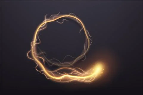 Swirl Path of Golden Fire, Vector Illustration 스톡 일러스트
