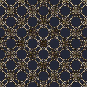 Swirl pattern. Seamless gold and navy blue ornament. 3D effect Illustrazione stock