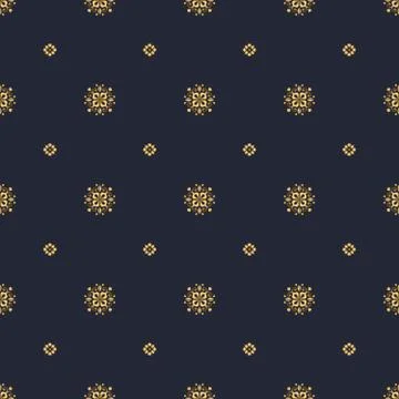 Swirl pattern. Seamless gold and navy blue ornament. 3D effect Stock Illustration