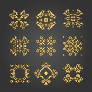 Swirl pattern set  Stock Illustration