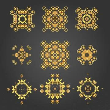 Swirl pattern set  Stock Illustration