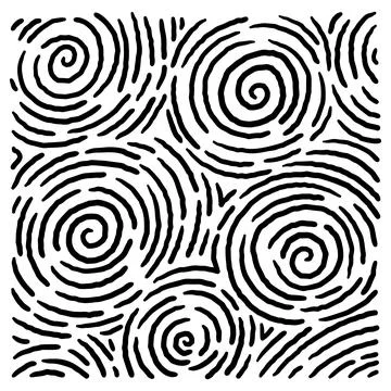 Swirl pattern with spiral hand drawn lines in seamless abstract texture Stock Illustration