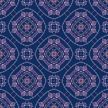Swirl Pattern Vector. Blue and pink background with purple abstract flowers Stock Illustration