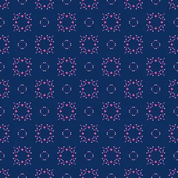 Swirl Pattern Vector. Blue and pink background with purple abstract flowers Stock Illustration