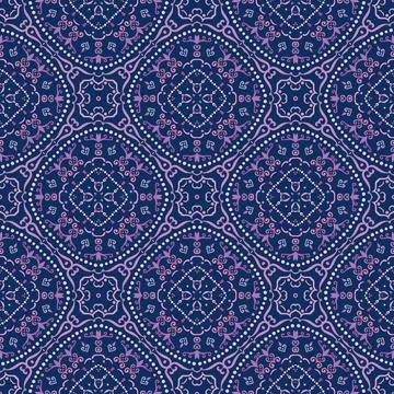 Swirl Pattern Vector. Blue and pink background with purple abstract flowers 库存插图
