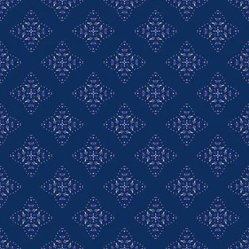 Swirl Pattern Vector. Blue and pink background with purple abstract flowers Stock Illustration