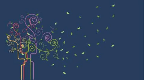 Swirl spring tree Stock Illustration