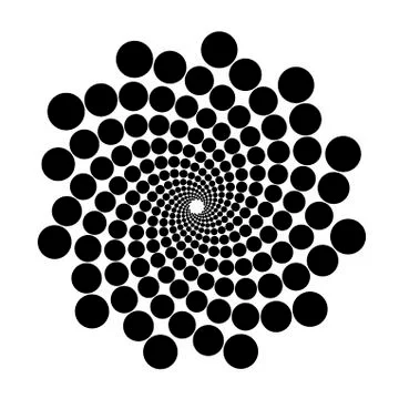 Swirl, vortex background. Rotating spiral. Circle, oval, point, ellipse, tech 스톡 일러스트