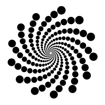 Swirl, vortex background. Rotating spiral. Circle, oval, point, ellipse, tech 스톡 일러스트