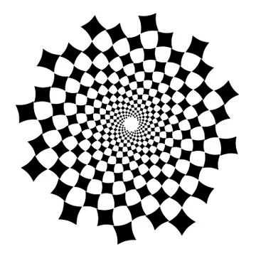 Swirl, vortex background. Rotating spiral. Square, diamond, technical, geomet Stock Illustration